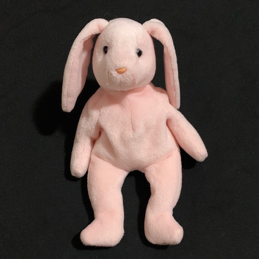 Ty Hoppity Bunny Pink Bean Bag Plush